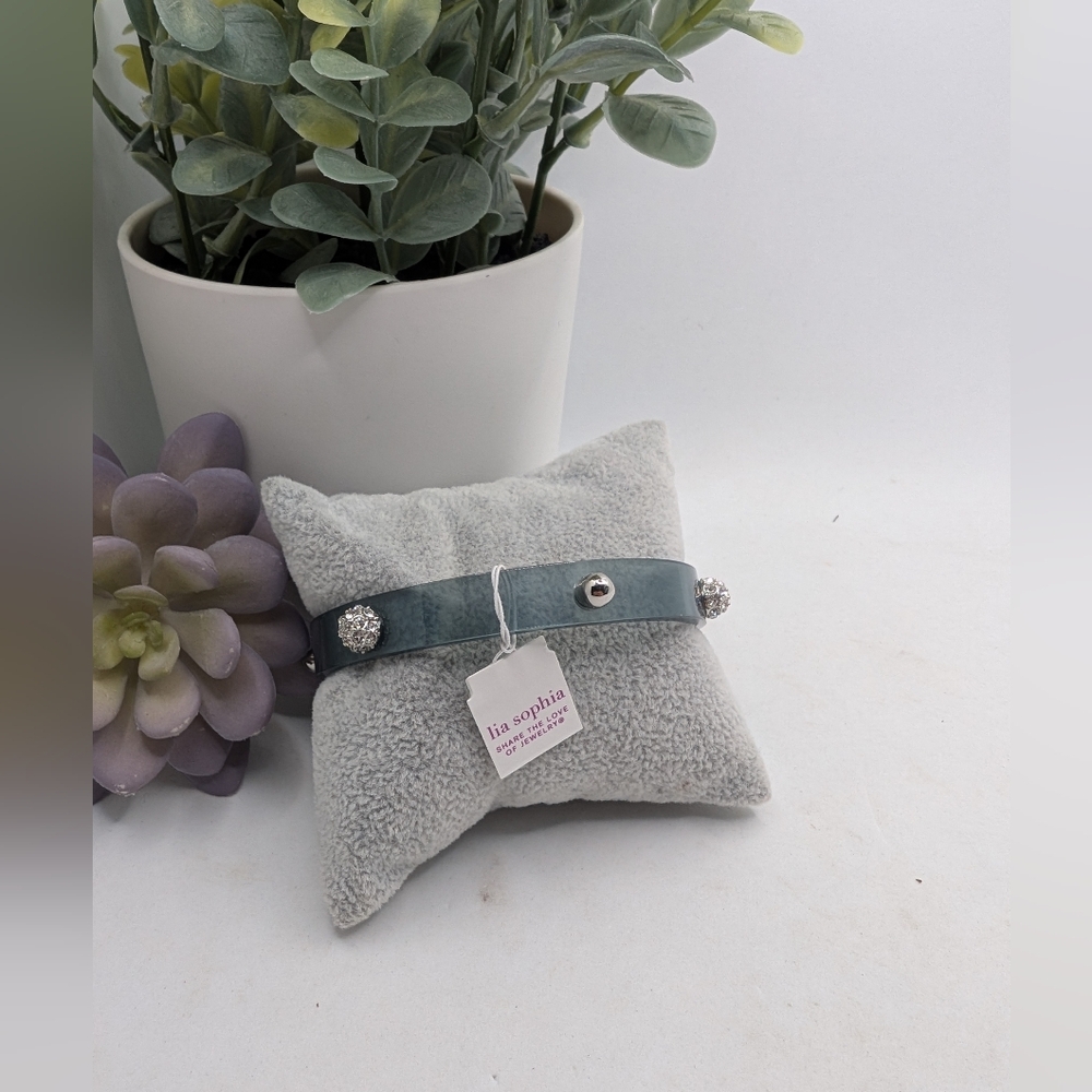 Lia Sophia Teal Bangle with Silver Details